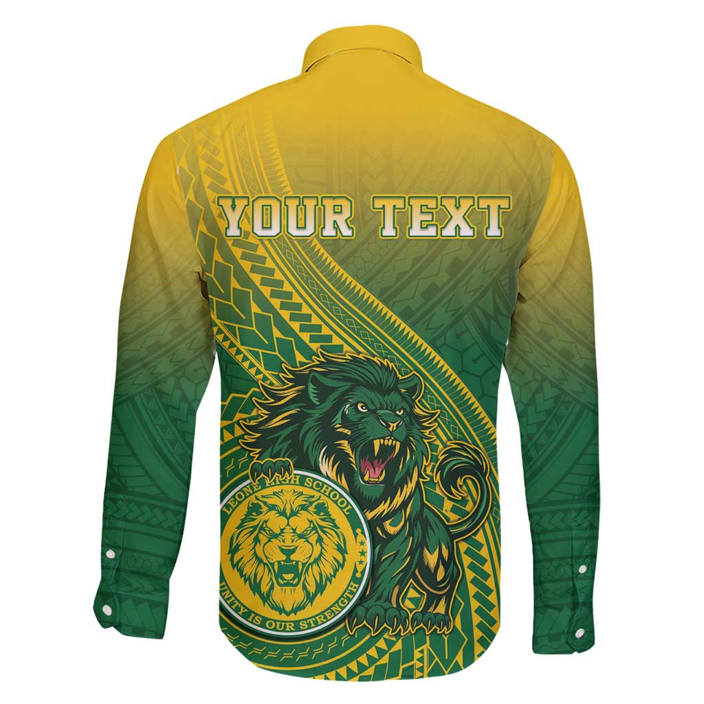 Personalized Leone High School Family Matching Short Sleeve Bodycon Dress and Hawaiian Shirt Leone Lion