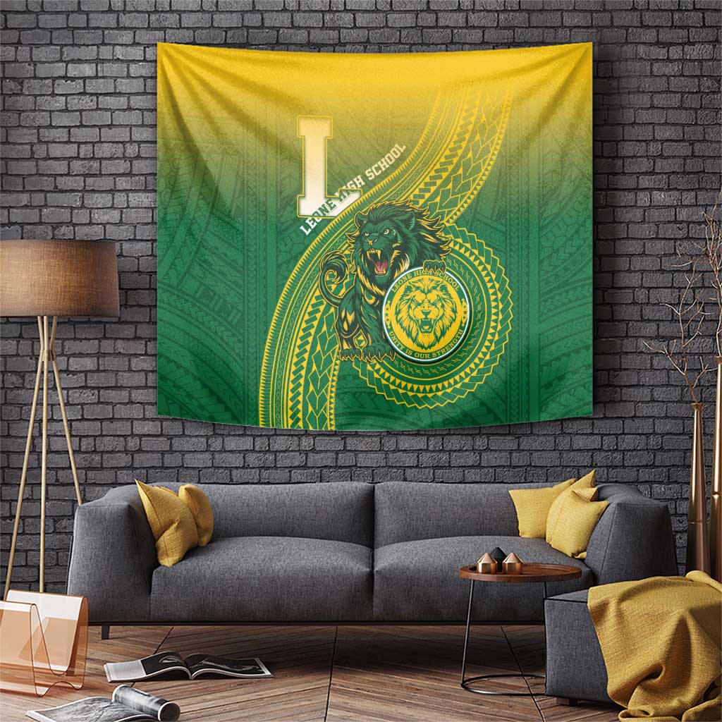 Leone High School Tapestry Leone Lion LT05 Green - Polynesian Pride