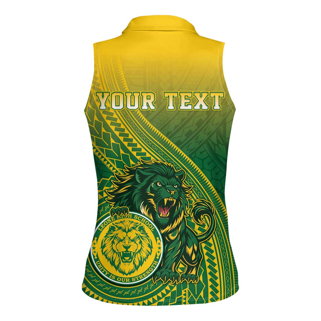Personalized Leone High School Women Sleeveless Polo Shirt Leone Lion