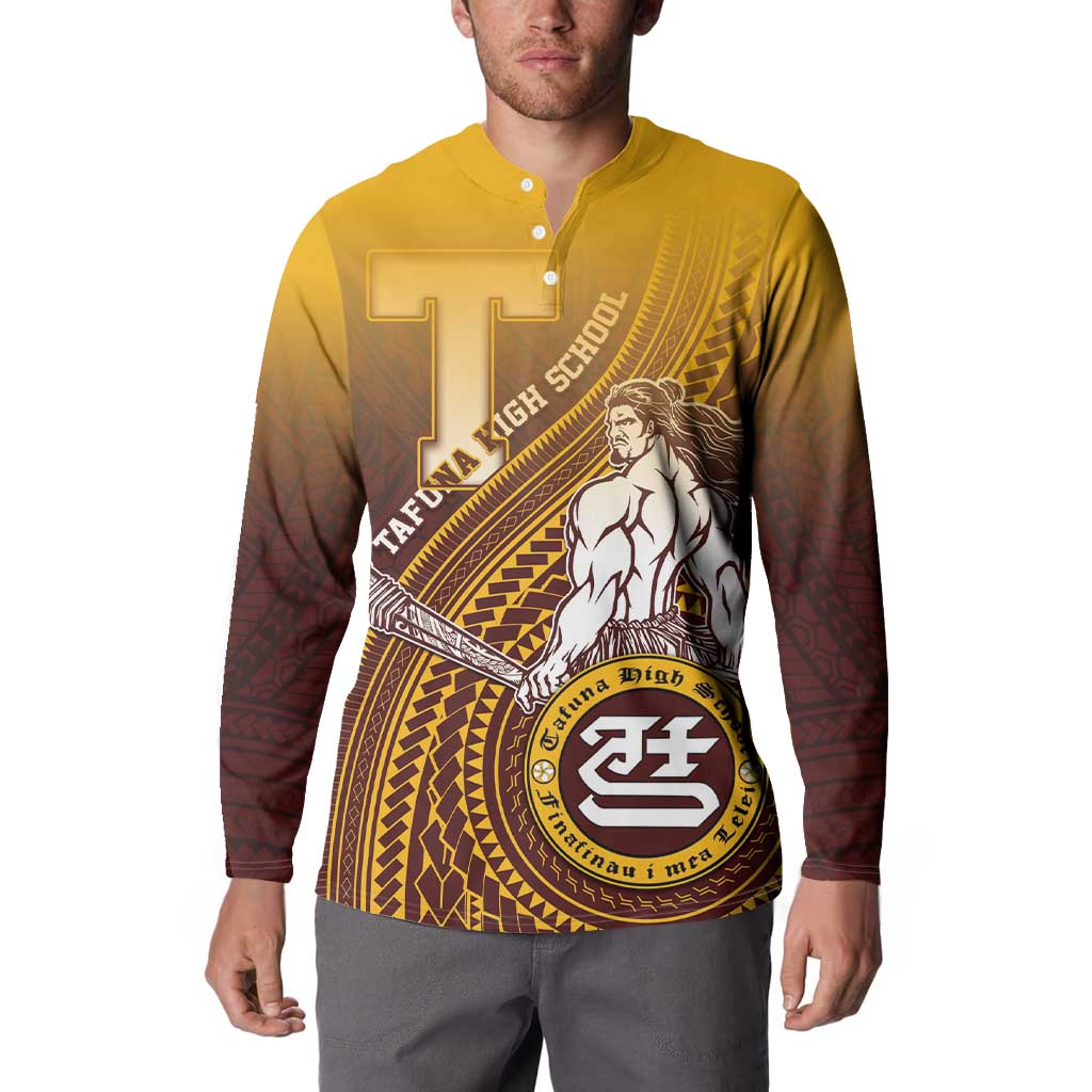 Personalized Tafuna High School Button Sweatshirt Polynesian Warrior