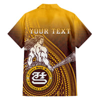 Personalized Tafuna High School Family Matching Off The Shoulder Long Sleeve Dress and Hawaiian Shirt Polynesian Warrior