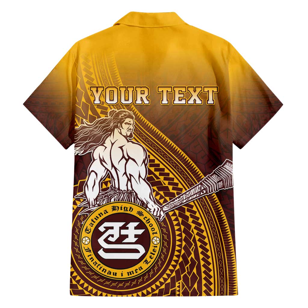 Personalized Tafuna High School Family Matching Off Shoulder Short Dress and Hawaiian Shirt Polynesian Warrior