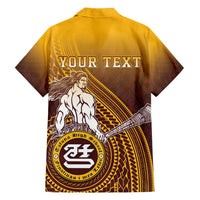 Personalized Tafuna High School Family Matching Off Shoulder Short Dress and Hawaiian Shirt Polynesian Warrior