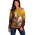 Personalized Tafuna High School Off Shoulder Sweater Polynesian Warrior
