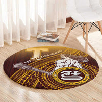 Tafuna High School Round Carpet Polynesian Warrior