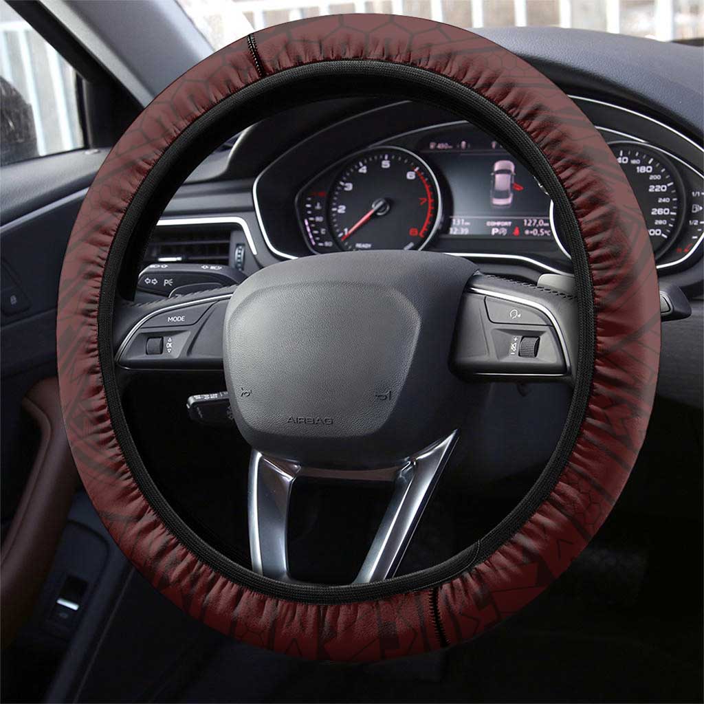 Tafuna High School Steering Wheel Cover Polynesian Warrior