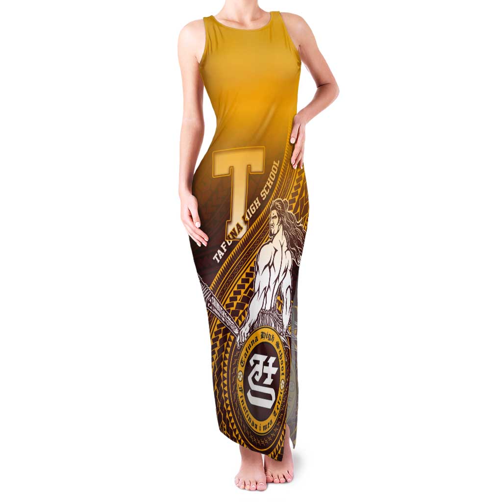 Personalized Tafuna High School Tank Maxi Dress Polynesian Warrior