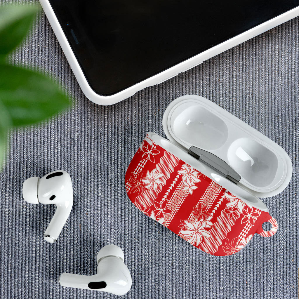Hawaii Kakau Tribal AirPods Case With Red Tiare