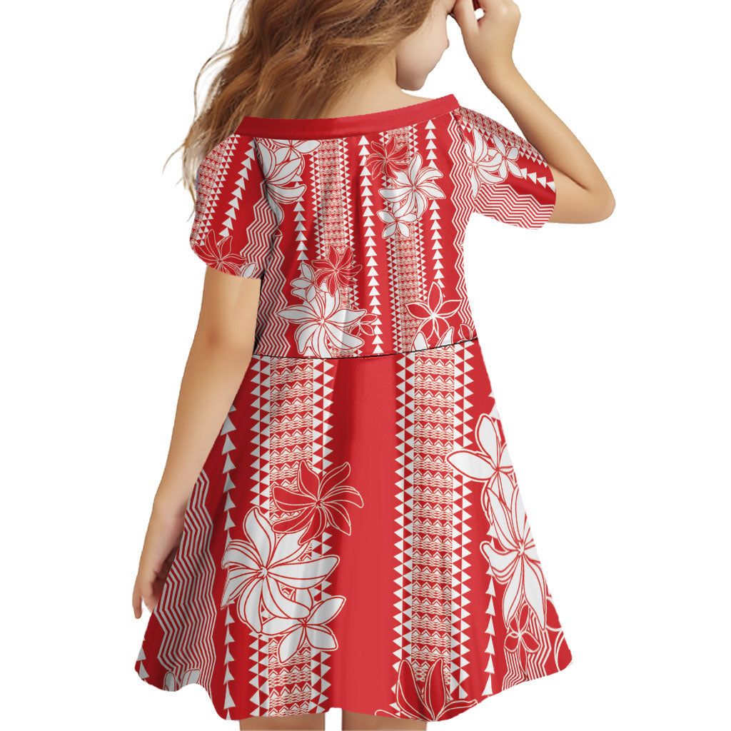 Hawaii Kakau Tribal Family Matching Off Shoulder Maxi Dress and Hawaiian Shirt With Red Tiare LT05 - Polynesian Pride