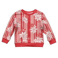 Hawaii Kakau Tribal Kid Ugly Christmas Sweater With Red Tiare LT05 Kid Red - Polynesian Pride