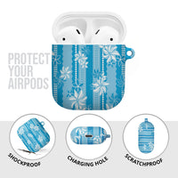 Hawaii Kakau Tribal AirPods Case With Blue Tiare