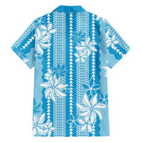 Hawaii Kakau Tribal Family Matching Tank Maxi Dress and Hawaiian Shirt With Blue Tiare LT05 - Polynesian Pride