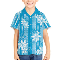 Hawaii Kakau Tribal Hawaiian Shirt With Blue Tiare