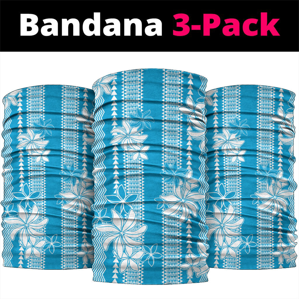 Hawaii Kakau Tribal Neck Gaiter With Blue Tiare