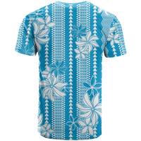 Hawaii Kakau Tribal T Shirt With Blue Tiare