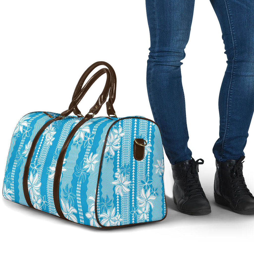 Hawaii Kakau Tribal Travel Bag With Blue Tiare