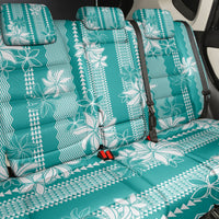 Hawaii Kakau Tribal Back Car Seat Cover With Teal Tiare