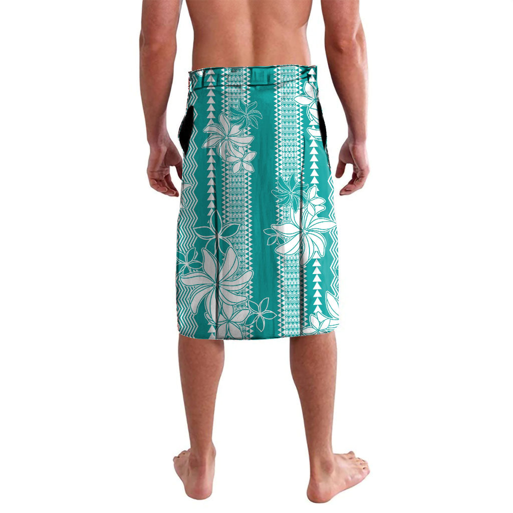 Hawaii Kakau Tribal Lavalava With Teal Tiare