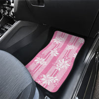 Hawaii Kakau Tribal Car Mats With Pink Tiare