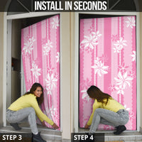 Hawaii Kakau Tribal Door Cover With Pink Tiare