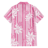 Hawaii Kakau Tribal Family Matching Long Sleeve Bodycon Dress and Hawaiian Shirt With Pink Tiare LT05 - Polynesian Pride