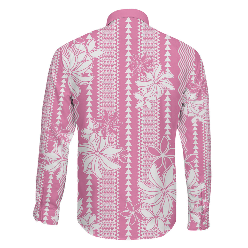 Hawaii Kakau Tribal Family Matching Off Shoulder Short Dress and Hawaiian Shirt With Pink Tiare LT05 - Polynesian Pride