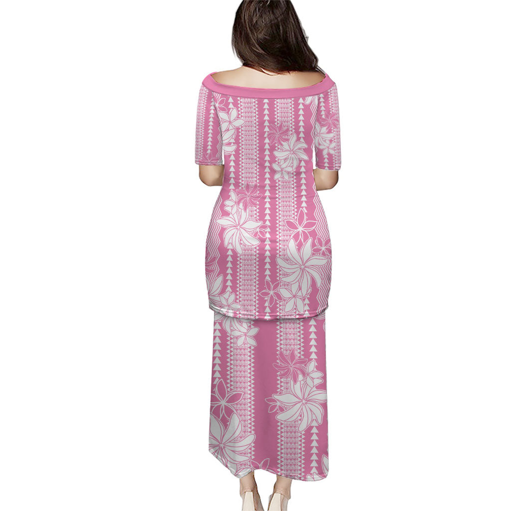 Hawaii Kakau Tribal Family Matching Puletasi and Hawaiian Shirt With Pink Tiare LT05 - Polynesian Pride