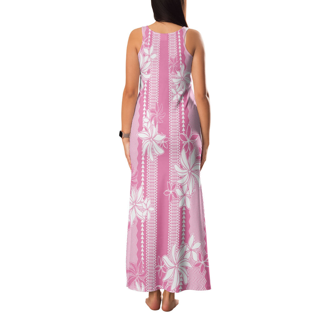 Hawaii Kakau Tribal Family Matching Tank Maxi Dress and Hawaiian Shirt With Pink Tiare LT05 - Polynesian Pride