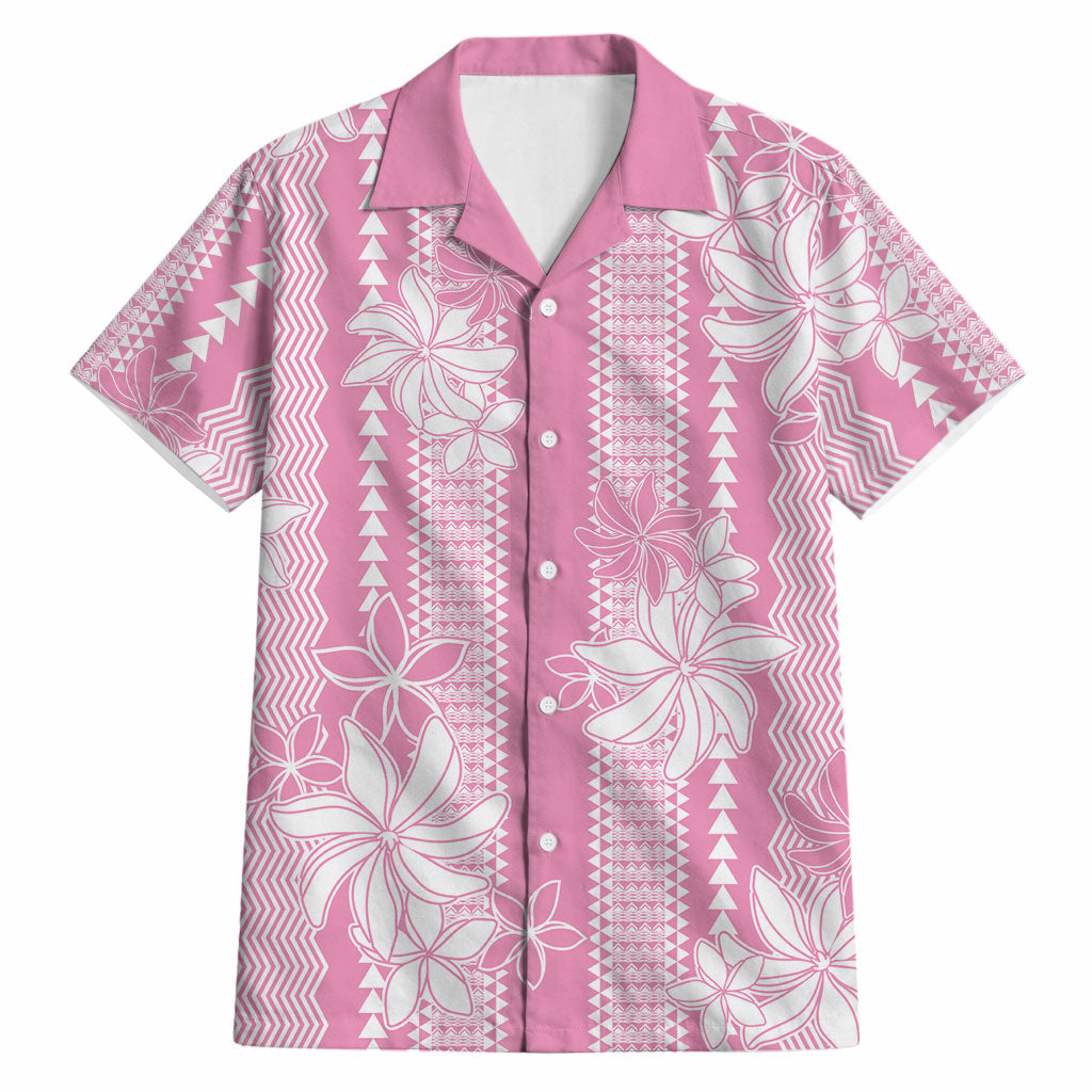 Hawaii Kakau Tribal Hawaiian Shirt With Pink Tiare LT05 Pink - Polynesian Pride