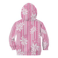 Hawaii Kakau Tribal Kid Hoodie With Pink Tiare