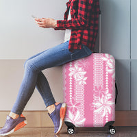 Hawaii Kakau Tribal Luggage Cover With Pink Tiare