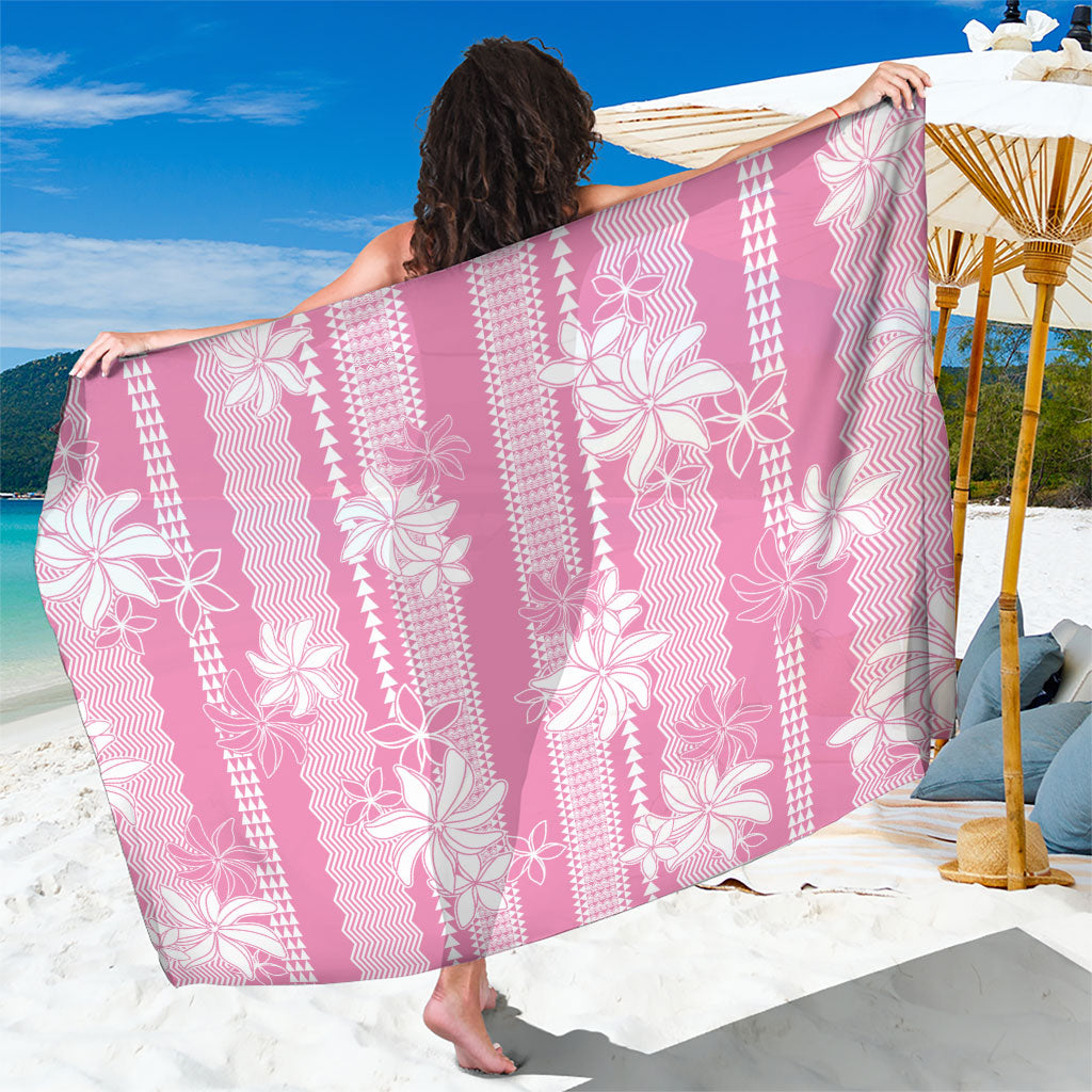 Hawaii Kakau Tribal Sarong With Pink Tiare