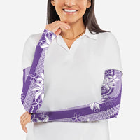 Hawaii Kakau Tribal Arm Sleeves With Purple Tiare