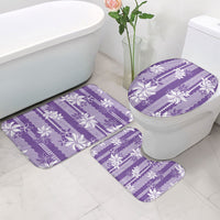 Hawaii Kakau Tribal Bathroom Set With Purple Tiare