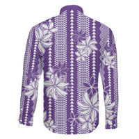 Hawaii Kakau Tribal Family Matching Short Sleeve Bodycon Dress and Hawaiian Shirt With Purple Tiare LT05 - Polynesian Pride