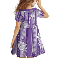 Hawaii Kakau Tribal Family Matching Tank Maxi Dress and Hawaiian Shirt With Purple Tiare LT05 - Polynesian Pride