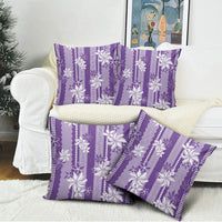 Hawaii Kakau Tribal Pillow Cover With Purple Tiare