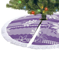 Hawaii Kakau Tribal Tree Skirt With Purple Tiare LT05 - Polynesian Pride
