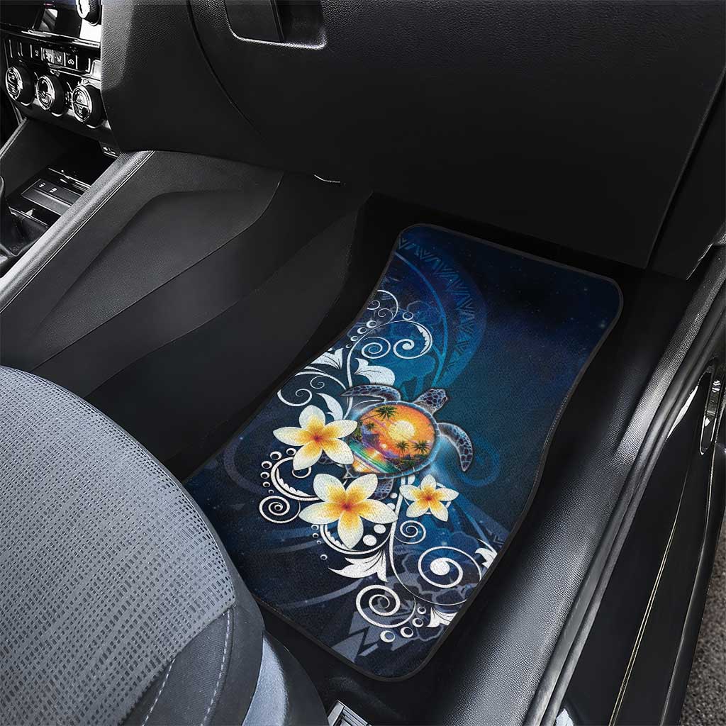 Hawaii Honu Car Mats Polynesian Curves Plumeria - Polynesian Pride