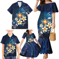 Hawaii Honu Family Matching Mermaid Dress and Hawaiian Shirt Polynesian Curves Plumeria LT05 - Polynesian Pride