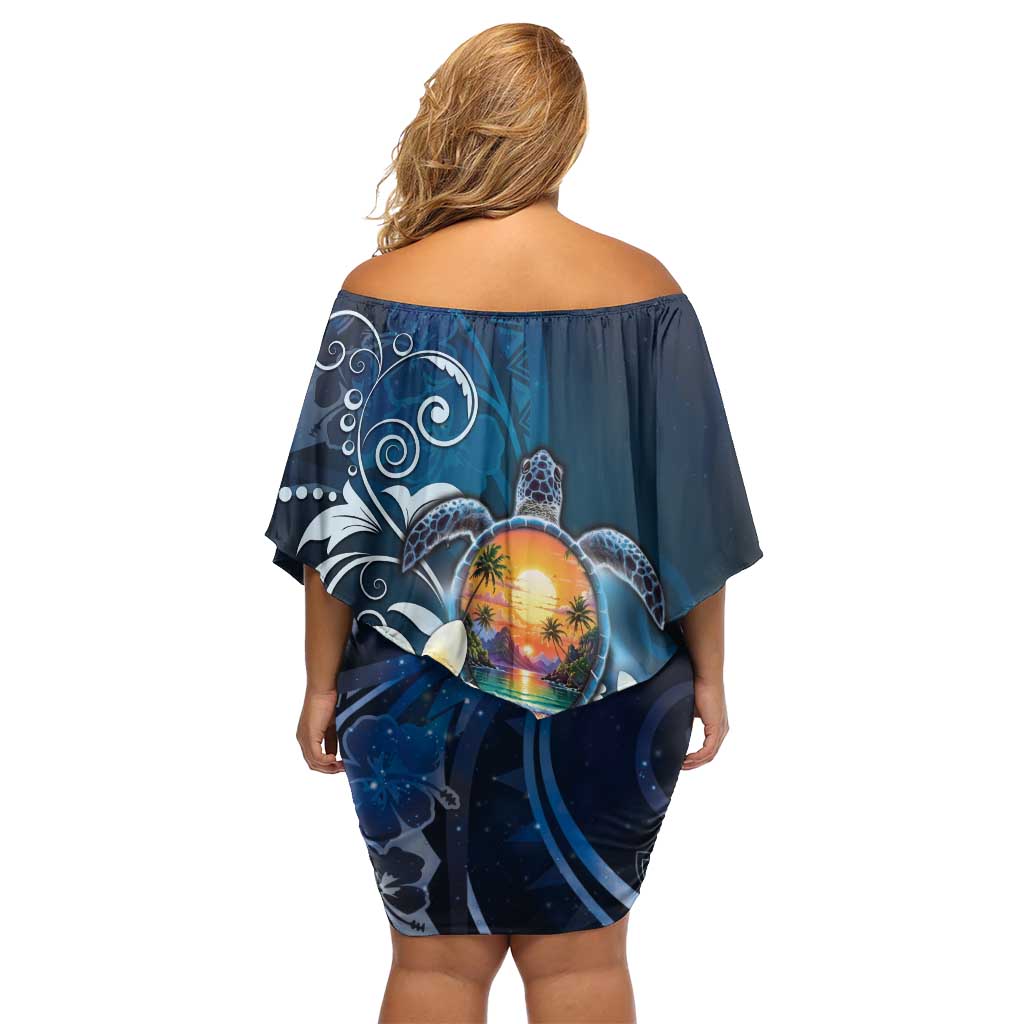 Hawaii Honu Family Matching Off Shoulder Short Dress and Hawaiian Shirt Polynesian Curves Plumeria LT05 - Polynesian Pride