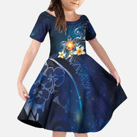 Hawaii Honu Family Matching Summer Maxi Dress and Hawaiian Shirt Polynesian Curves Plumeria - Polynesian Pride