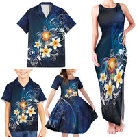Hawaii Honu Family Matching Tank Maxi Dress and Hawaiian Shirt Polynesian Curves Plumeria LT05 - Polynesian Pride