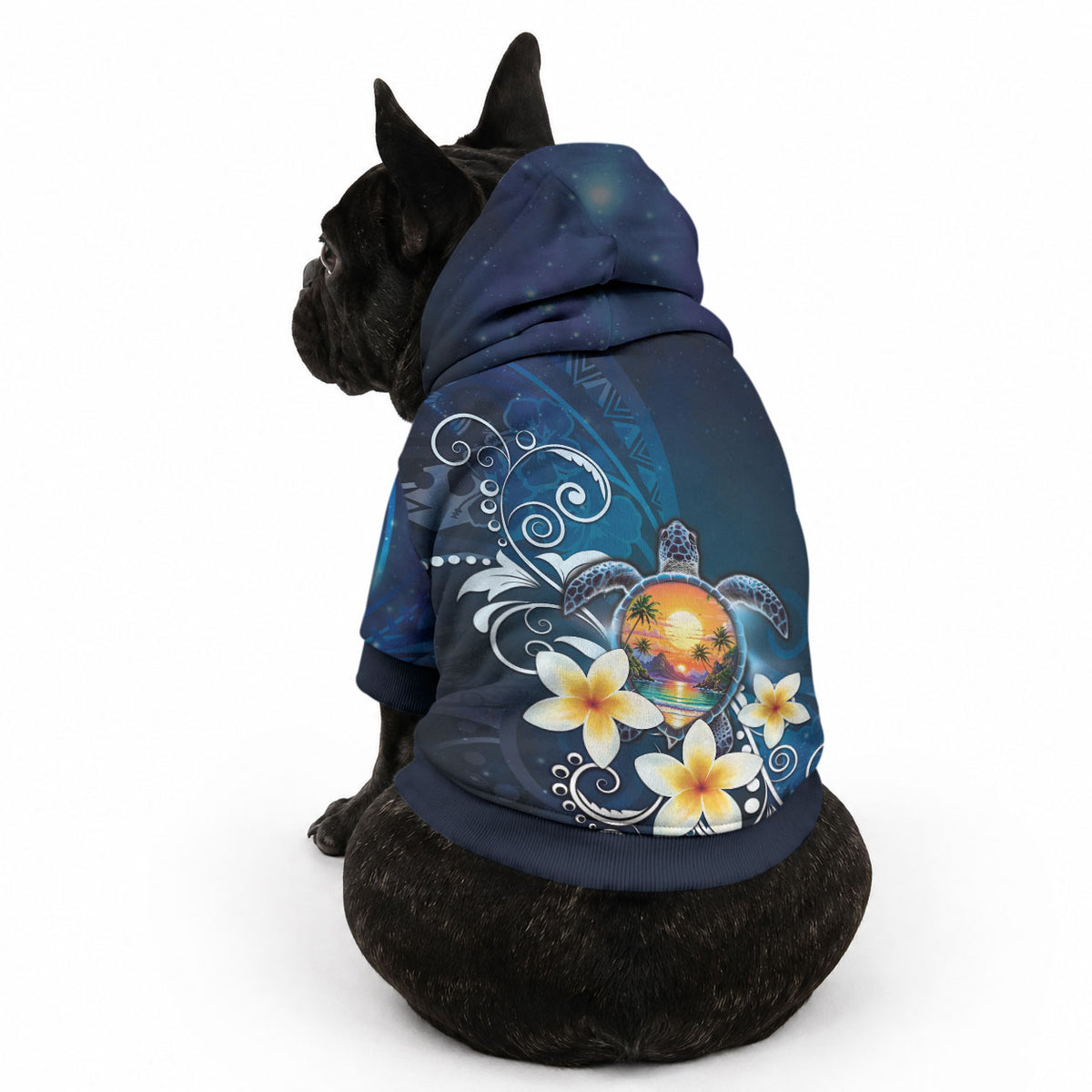 Hawaii Honu Pet Hoodie Polynesian Curves Plumeria LT05 - Polynesian Pride
