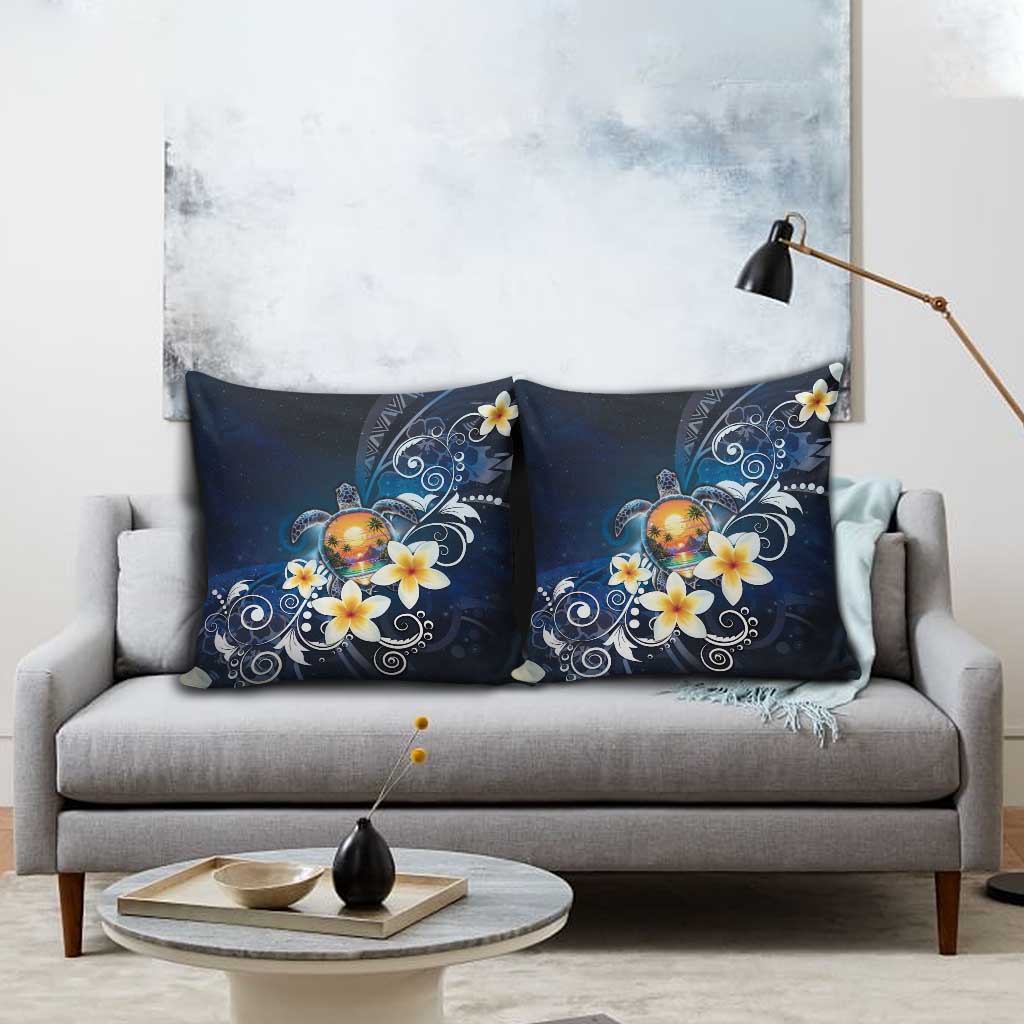 Hawaii Honu Pillow Cover Polynesian Curves Plumeria - Polynesian Pride