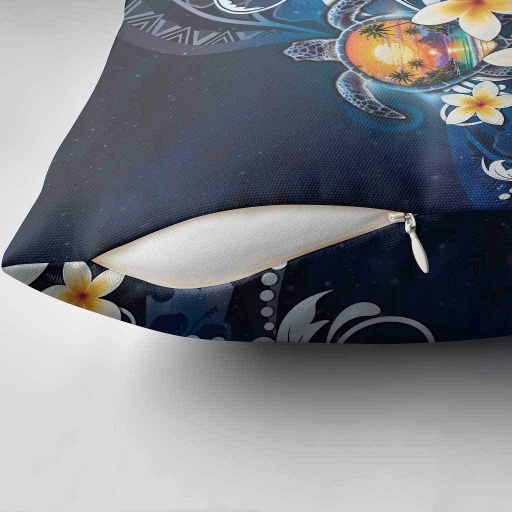 Hawaii Honu Pillow Cover Polynesian Curves Plumeria - Polynesian Pride