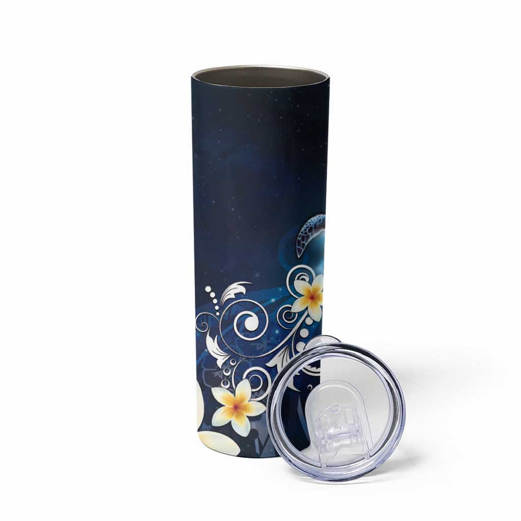 Hawaii Honu Skinny Tumbler Polynesian Curves Plumeria - Polynesian Pride