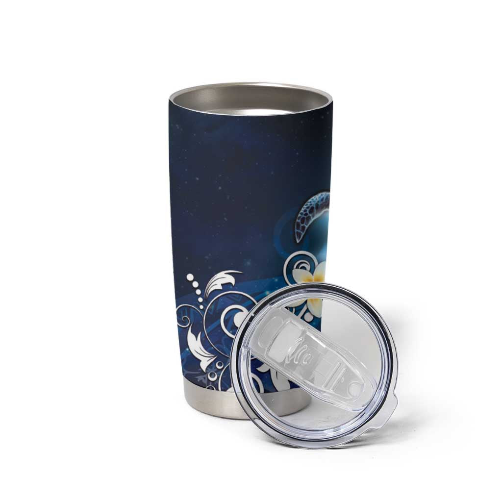 Hawaii Honu Tumbler Cup Polynesian Curves Plumeria - Polynesian Pride