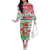 Hawaii Christmas Off The Shoulder Long Sleeve Dress Santa Claus Surf Mele Kalikimaka LT05 Women Red - Polynesian Pride