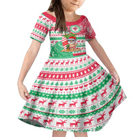 Personalized Hawaii Christmas Family Matching Off Shoulder Maxi Dress and Hawaiian Shirt Santa Claus Surf Mele Kalikimaka LT05 Daughter's Dress Red - Polynesian Pride